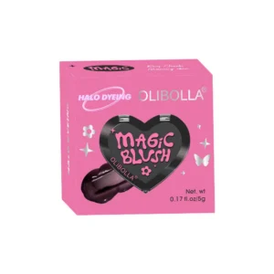 Olibolla Magic Color Changing Blush Stick transforms from black to a personalized pink shade upon application.